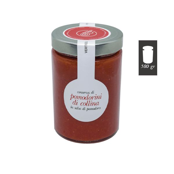 Conserva di pomodorini di collina in salsa di pomodoro