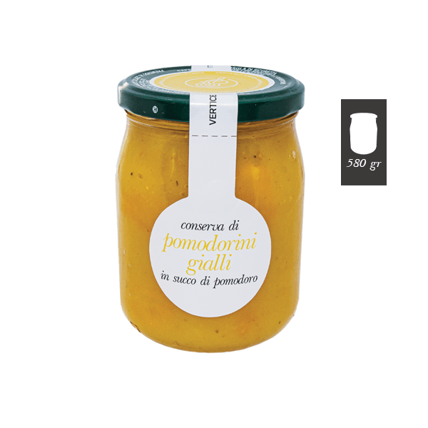 Conserva di pomodorini gialli in succo di pomodoro